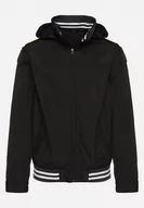 Kurtki męskie - Czarna Kurtka z Kapturem Chowanym w Stójce i Kieszeniami Naienna - miniaturka - grafika 1