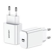 Ładowarki do telefonów - USAMS usams Ładowarka sieciowa 1xUSB-C Fast Charging biała - miniaturka - grafika 1