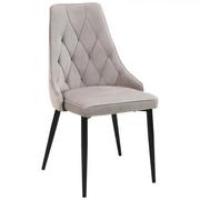 Krzesła - Pikowane krzesło do jadalni, 50x59x89 cm, beżowy - miniaturka - grafika 1