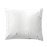 Poszewki na poduszki - Poszewka bawełniana 50x70 na zakład 20 cm Adamaszkowa pasek 1 cm biała hotelowa PC - miniaturka - grafika 1