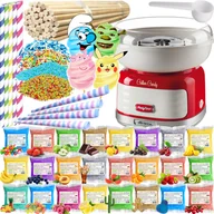 Inne urządzenia gastronomiczne - Maszyna do Waty Cukrowej + Cukier 24x 100g Saszetki+ Patyki+ Posypki Zestaw - miniaturka - grafika 1