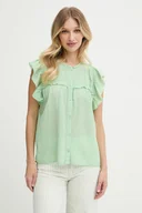 Koszule damskie - Pepe Jeans koszula damska kolor zielony regular z kołnierzykiem klasycznym PL305101 - miniaturka - grafika 1