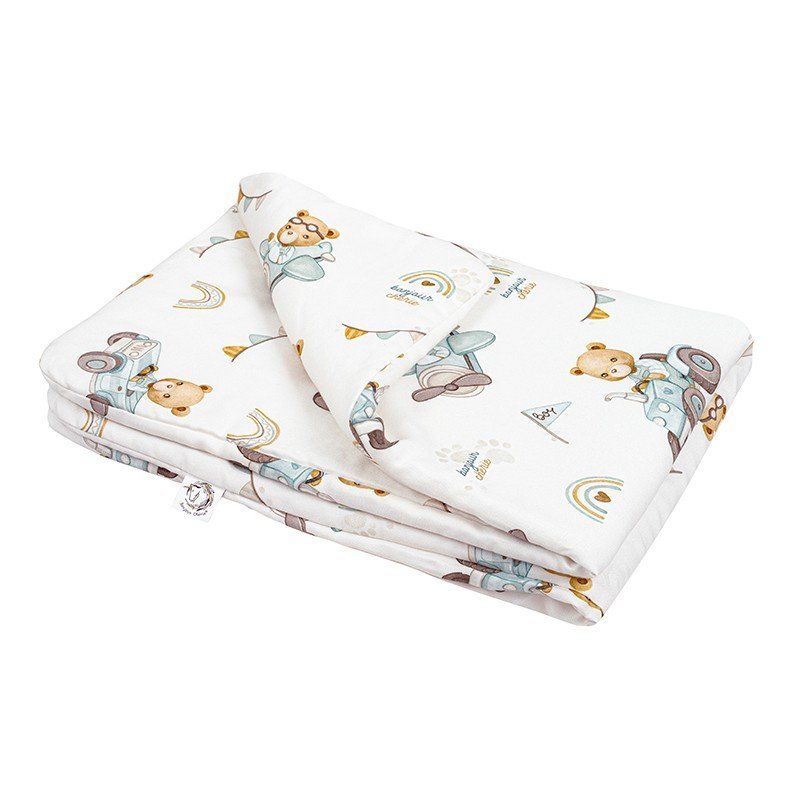 Bambusowa Kołderka Starszaka / dla dorosłych Traktory 140x200 cm Bonjour Cherie