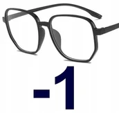 Okulary korekcyjne, oprawki, szkła - Okulary korekcyjne kujonki minusy -1 - miniaturka - grafika 1