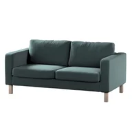 Pokrowce na meble - Dekoria pl pl Pokrowiec na sofę Karlstad 2-osobową nierozkładaną krótki zgaszony szmaragd welwet 165 x 89 x 64 cm Ingrid 617-705-36 - miniaturka - grafika 1