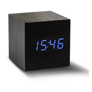 Czarny budzik z niebieskim wyświetlaczem LED Gingko Cube Click Clock - Zegary - miniaturka - grafika 1