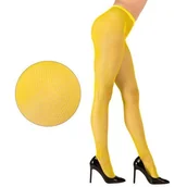 Dodatki do strojów karnawałowych - RAJSTOPY KABARETKI NEONOWY ŻÓŁTY-M - miniaturka - grafika 1