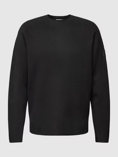 Swetry męskie - Sweter z dzianiny z naszywką z logo model ‘MILANO’ - grafika 1