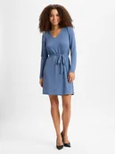 Sukienki - Vila Sukienka damska - VIEleina Kobiety Sztuczne włókno niebieski jednolity, L - miniaturka - grafika 1