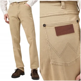 Wrangler GREENSBORO FREE TO STRETCH beżowe spodnie materiałowe W42 L34 - Spodnie męskie Wrangler GREENSBORO FREE TO STRETCH beżowe spodnie materiałowe W42 L34 - Spodnie męskie - miniaturka - grafika 1