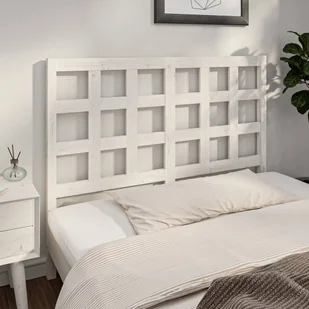 vidaXL Wezgłowie łóżka, białe, 140,5x4x100 cm, lite drewno sosnowe - Inne meble do sypialni - miniaturka - grafika 1