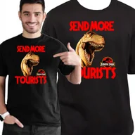 Koszulki męskie - ŚMIESZNA KOSZULKA JURASSIC PARK DLA FANA FILMU DINOZAUR S 3438 CZARNA - miniaturka - grafika 1