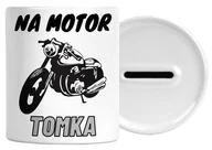 Skarbonki - SKARBONKA Z IMIENIEM ZBIERAM NA MOTOR CERAMICZNA - miniaturka - grafika 1