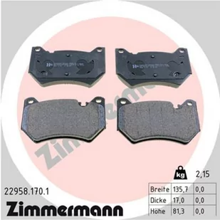 Klocki hamulcowe - komplet ZIMMERMANN 22958.170.1 - Klocki hamulcowe - miniaturka - grafika 1