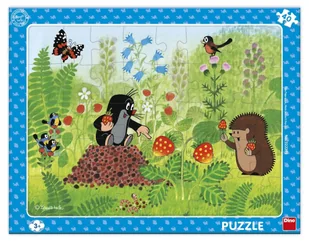 Krecik i Przyjaciele Puzzle ramkowe Krecik i poziomk, 40 el. obrazek o wymiarach 32x24 cm dla dzieci w wieku 3+ - Puzzle - miniaturka - grafika 1