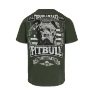 Koszulki sportowe męskie - Pit Bull T-shirt Koszulka Męska Troublemaker Old Green - miniaturka - grafika 1