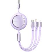 Kable USB - Baseus Kabel USB 3w1 Bright Mirror USB do micro USB USB-C Lightning 66W 1.2m fioletowy) CAMLC-MJ05 - miniaturka - grafika 1