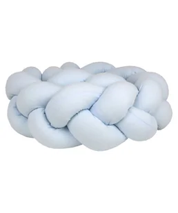 Ochraniacz do łóżeczka warkocz "Bawełna błękitna" - 180cm - Ochraniacze do łóżeczka - miniaturka - grafika 1