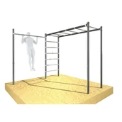 Wyposażenie sportowe i gimnastyczne - Drabinka gimnastyczna ogrodowa pozioma i pionowa z drążkiem Street workout UNDER - miniaturka - grafika 1