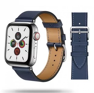 Skórzana bransoleta z zapięciem Apple Watch ( 38 / 40 / 41 MM ) granatowy - Akcesoria do smartwatchy - miniaturka - grafika 1