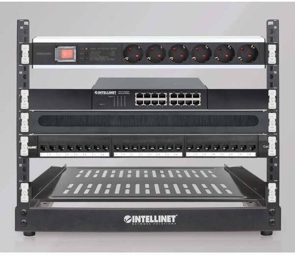 Intellinet Network Solutions Zacisk do montażu w racku bez użycia narzędzi 1 HE 12 sztuk 716512