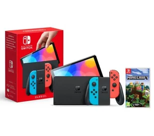 Nintendo Switch OLED Czerwono-niebieski + Minecraft - Konsole Nintendo - miniaturka - grafika 1