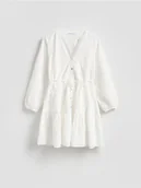 Sukienki - Reserved - Sukienka z haftem - biały - miniaturka - grafika 1