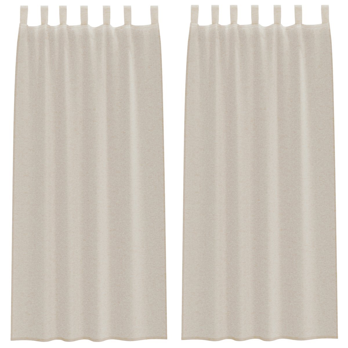 vidaXL Zasłony z zasłonami 2 pcs Piasek 140 x 225 cm Poliester