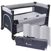 Łóżeczka i kojce - Łóżeczko turystyczne Overnight składane dostawne 3 poziomy + torba - miniaturka - grafika 1