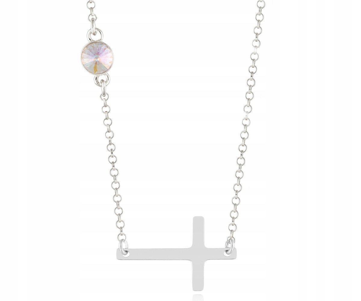 Naszyjnik krzyżyk CELEBRYTKA CYRKONIA AB SREBRO