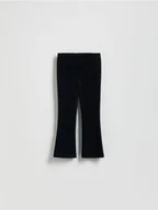 Spodnie i spodenki dla dziewczynek - Reserved - Sztruksowe spodnie flare - czarny - miniaturka - grafika 1