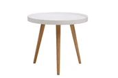 Ławy i stoliki kawowe - Stolik kawowy okrągły nowoczesny biały śr. 50 cm - miniaturka - grafika 1