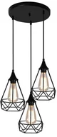 Lampy sufitowe - Candellux Lighting żyrandol loft 3 GRAF 33-62918 czarna lampa wisząca kaskadowa industrialna do pokoju E27 33-62918 - miniaturka - grafika 1