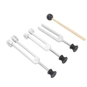 Zestawy sztućców - Zestaw widełek stroikowych ze stopu aluminium 128 256 512 Hz Przenośny widelec stroikowy do domowego instrumentu klinicznego (srebrny) - miniaturka - grafika 1