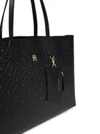 Torebki damskie - Tommy Hilfiger Torebka Th Icon Tote Mono AW0AW17687 Czarny - miniaturka - grafika 1