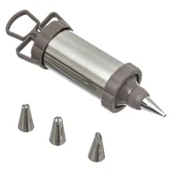 Formy do ciast - Secret de Gourmet Szpryca do dekorowania ciastek dekorator inox 4 końcówki - miniaturka - grafika 1