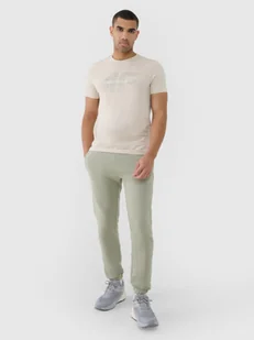 Męskie spodnie dresowe joggery 4F 4FWSS25TTROM1014 - khaki - Spodnie sportowe męskie - miniaturka - grafika 1