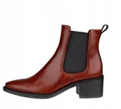 Botki damskie - ECCO SHAPE BOTKI DAMSKIE BRĄZOWE SKÓRZANE 40 ŻNG - Ecco - miniaturka - grafika 1