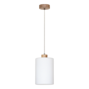 Lampy sufitowe - Britop LAMPA wisząca ZEFIR 112860174 szklana OPRAWA skandynawski ZWIS loftowy biały drewno - miniaturka - grafika 1