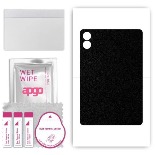 folia naklejka skórka strukturalna na TYŁ do Xiaomi Poco Pad - Czarny Pastel Matowy Chropowaty Baranek - apgo SKINS