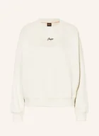 Bluzy damskie - Boss Bluza Nierozpinana Esweaty beige - BOSS - miniaturka - grafika 1