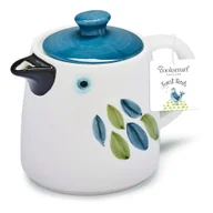 Dzbanki i imbryki - Biało-niebieski ceramiczny dzbanek do herbaty Forest Birds – Cooksmart ® - miniaturka - grafika 1
