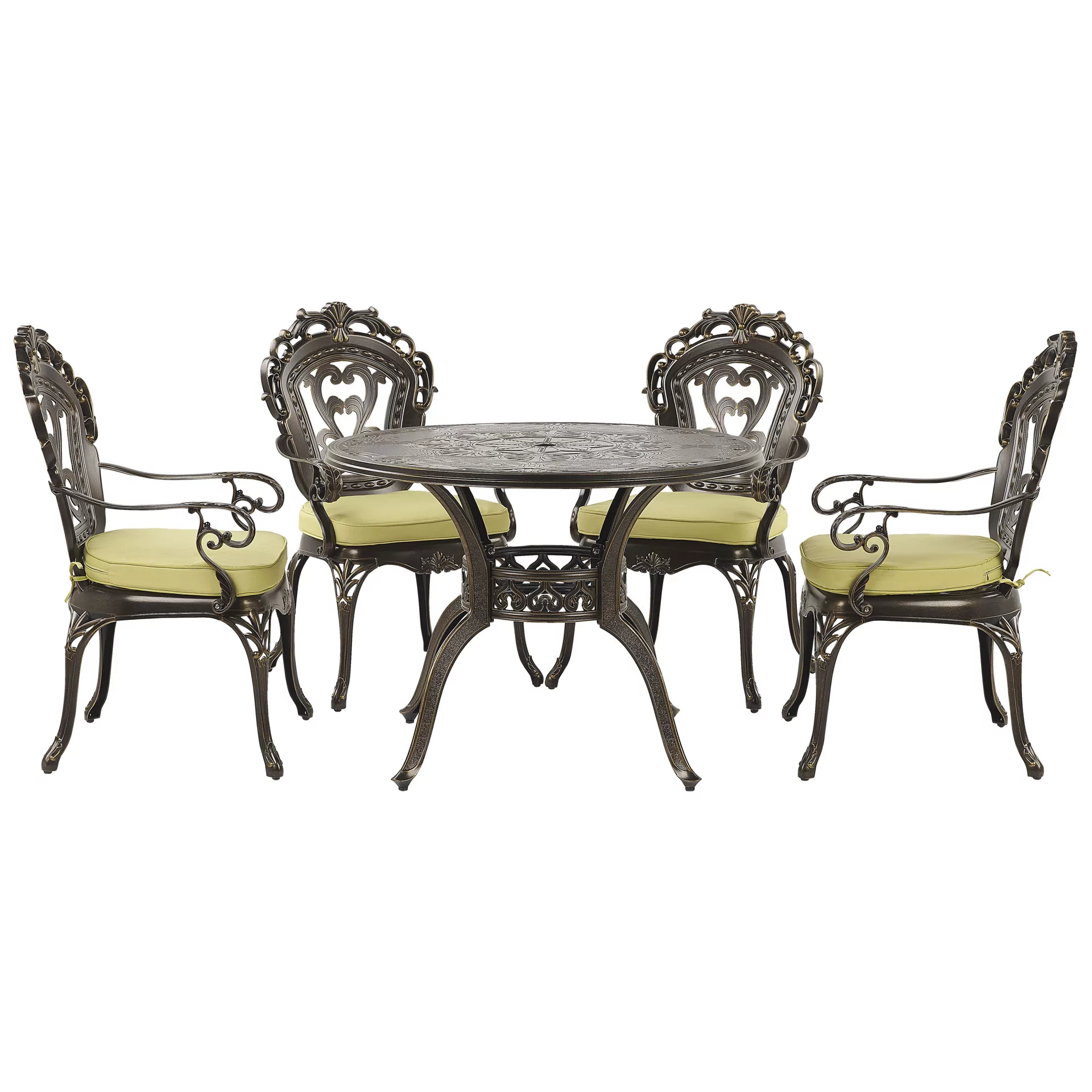 Beliani Zestaw ogrodowy stół i 4 krzesła brązowy SAPRI