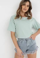 Koszulki i topy damskie - Miętowy T-shirt Rheniala - miniaturka - grafika 1