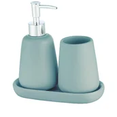 Akcesoria łazienkowe - Zestaw Milo Szary Bisk - miniaturka - grafika 1