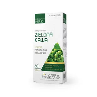 Zielona kawa 550 mg 60 kapsułek MEDICA HERBS - Odchudzanie i oczyszczanie - miniaturka - grafika 1