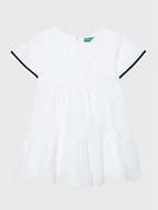 Sukienki i spódniczki dla dziewczynek - United Colors Of Benetton Sukienka letnia 4O9TGV00P Biały Regular Fit - miniaturka - grafika 1