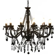 Lampy sufitowe - Czarny świecznikowy żyrandol kryształowy - 5X EX99 C6-Z20 - miniaturka - grafika 1