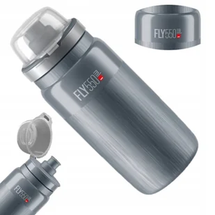 Bidon Elite Fly Mtb Tex Szary Logo 550Ml Super Lekki 80 Gram - Shakery i bidony sportowe - miniaturka - grafika 1
