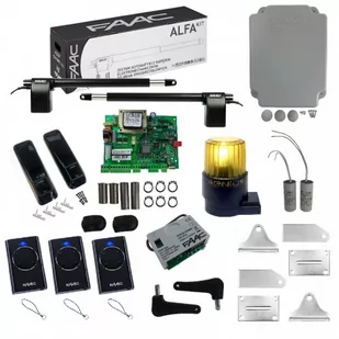 FAAC Zestaw ALFA 414 230V do bram o długości skrzydła do 3 m + Lampa GUARD - Zestawy do bram - miniaturka - grafika 1